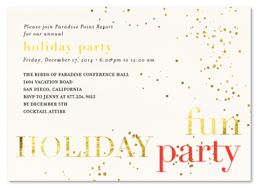 Business Holiday Invitations | Party Bubbles