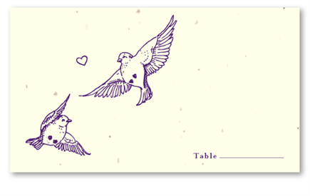 Whimsical Place Cards - Passionate Birds by ForeverFiances