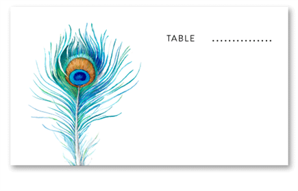 Peacock Wedding Place Cards