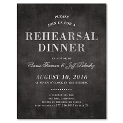 Rustic Chalk Rehearsal Dinner Invitations