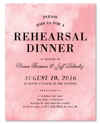 Rustic Pink Rehearsal Dinner Invitations