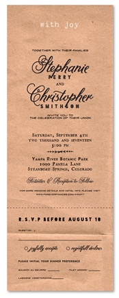 Kraft Paper Wedding Invitations ~ Simply Kraft (100% recycled paper)