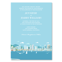 San Diego Skyline Wedding Invitations on Premium 100% recycled paper