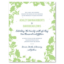 Garden wedding invitations on white seeded paper | Secret Garden