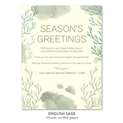 Beach Inspired Corporate Holiday Cards | South Coast with English Sage green