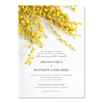 Acacia Flower Wedding Invitations with yellow mimosa