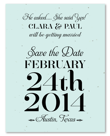 Save the Date on Seed Paper ~ Tiffany Elegance by ForeverFiances Weddings