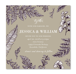 Rustic Ferns Wedding Invitations | Timeless Ferns Square