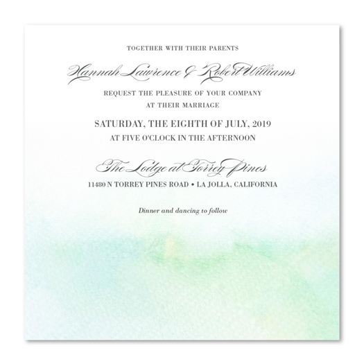 Beach Wedding Invitations watercolor - West shores pastel by ForeverFiances