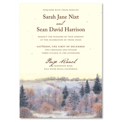 Gorgeous winter meadow wedding Invitation on plantable paper