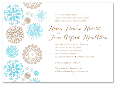 Winter Wedding Invitations on Seeded Paper