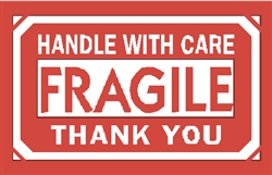 DL-1260: 2" X 3" HANDLE WITH CARE FRAGILE