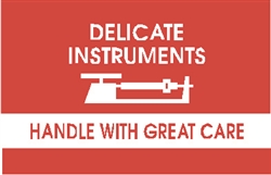 DL-1340: 3" X 5" DELICATE INSTRUMENTS LABEL