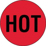 DL-1730: 2" FLUORESCENT RED HOT CIRCLE LABEL