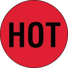 DL-1730: 2" FLUORESCENT RED HOT CIRCLE LABEL