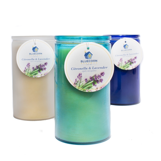 Citronella-Lavender 16 oz. Recycled Glass Candle