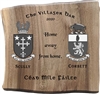 Oak Anniversary/Wedding gift plaque engraved with Family crests and wedding details.