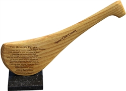 Hurler's Prayer engraved on hurley mounted on marble base