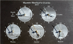 "What time is it there now?" five zone clock gift