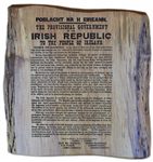 1916 Irish Proclamation engraved on wood