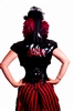 Baby Bat Jacket PVC is  Bolero style PVC jacket with the Hilary's Vanity bat Logo embroidered on the back.