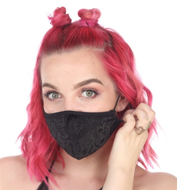 FACE MASK BLACK DAMASK