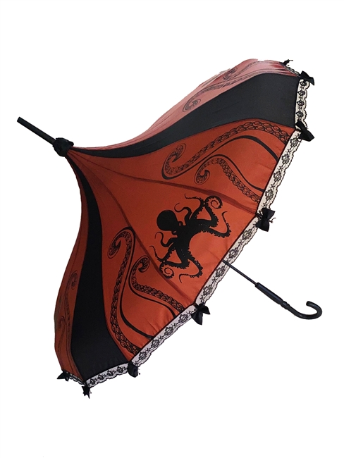 Hilary's Vanity UMBRELLA Brown Octopus