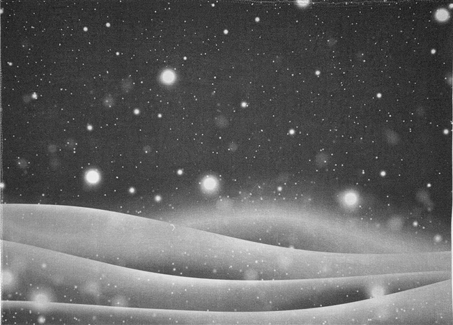 Snowfall Postcard at Night