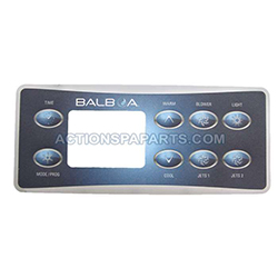 Control Panel, Balboa, Overlay, Deluxe LCD 8 Button, 2 Pumps & Blower