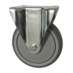 Metric Rigid Caster with Top Plate and Rubber Wheel