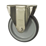 Metric Stainless Steel Rigid Caster with Top Plate and Polyurethane Wheel