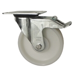 Metric Swivel Caster with Top Plate, Nylon Wheel and Brake