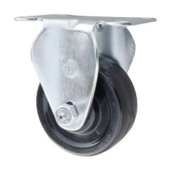 Rigid Caster with Rubber Wheel