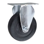 Rigid Caster with Hard Rubber Wheel