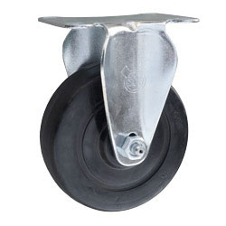 Rigid Caster with Hard Rubber Wheel