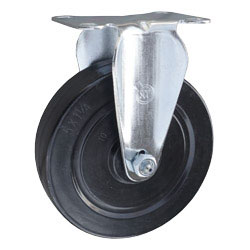 Rigid Caster with Hard Rubber Wheel