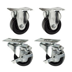 Set of 4 Swivel Casters with Phenolic Wheels