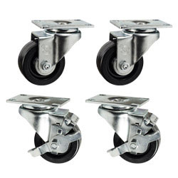 Set of 4 Swivel Casters with Phenolic Wheels