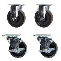 Set of 4 Swivel Casters with Phenolic Wheels