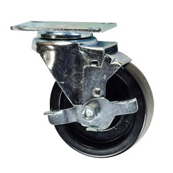 4" Swivel Caster with Phenolic Wheel and Brake