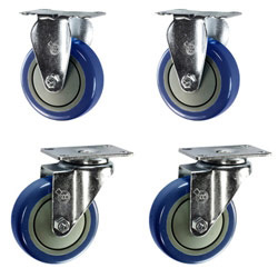 4" caster set with polyurethane wheels