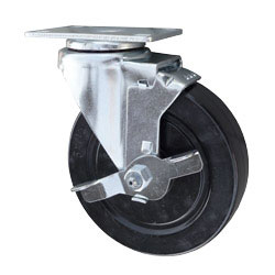 Swivel Caster with Hard Rubber Wheel and brake