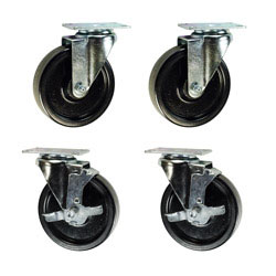 Set of 4 Swivel Casters with Phenolic Wheels