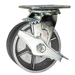 5 Inch Swivel Caster with V Groove Wheel and Brake