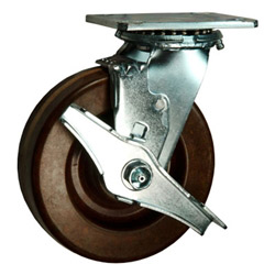 6 Inch Swivel Caster with Phenolic Wheel and Brake