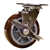 6 Inch Swivel Caster with Polyurethane Tread on Poly Core Wheel, Ball Bearings and Brake