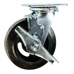 6 Inch Swivel Caster with Rubber Tread Wheel w/Brake