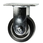 4 Inch Rigid Caster with Rubber Tread on Aluminum Core Wheel and Ball Bearings