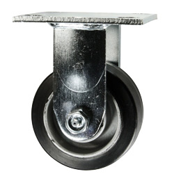 4 Inch Rigid Caster with Rubber Tread on Aluminum Core Wheel