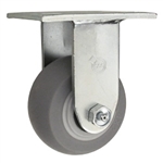 4" Rigid Caster with Thermoplastic Rubber Tread Wheel and Ball Bearings